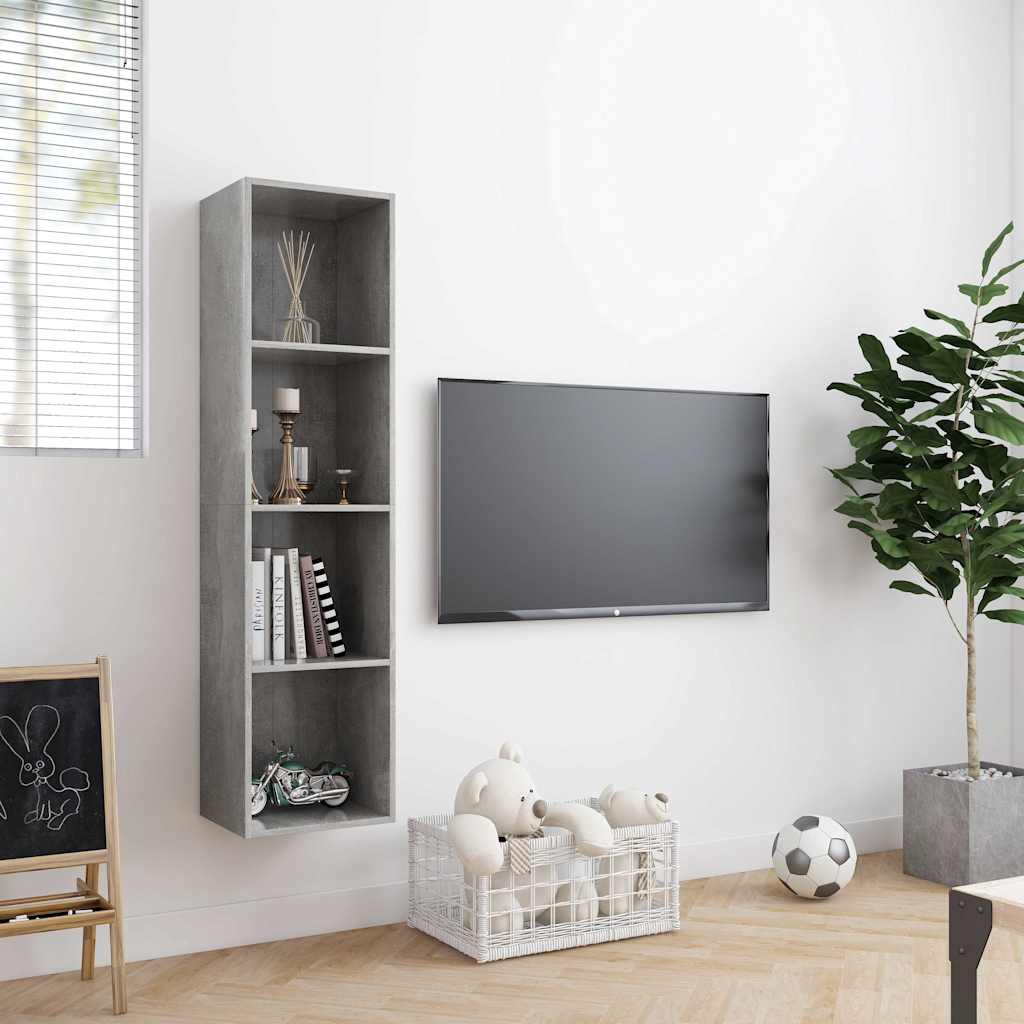 800265 vidaXL Book Cabinet/TV Cabinet Concrete Grey 143x30x36 cm
