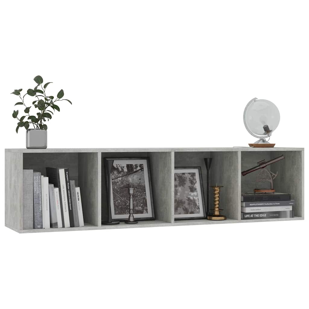 800265 vidaXL Book Cabinet/TV Cabinet Concrete Grey 143x30x36 cm