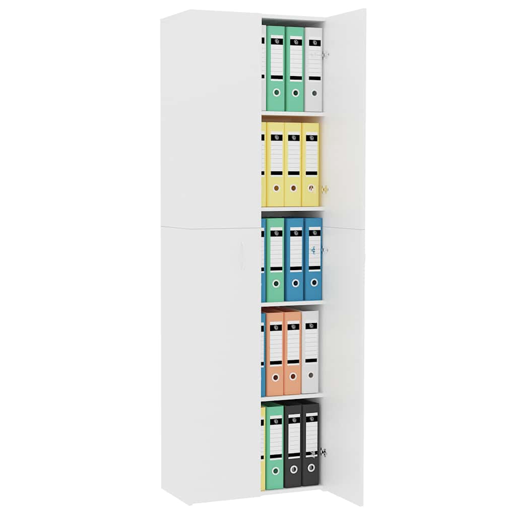 Office Cabinet | White | Engineered wood | 60 x 32 x 190 cm