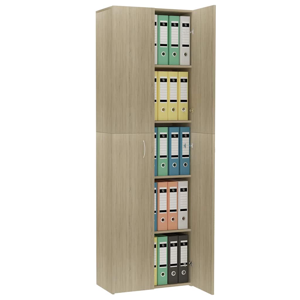 800300 vidaXL Office Cabinet Sonoma Oak 60x32x190 cm Engineered Wood