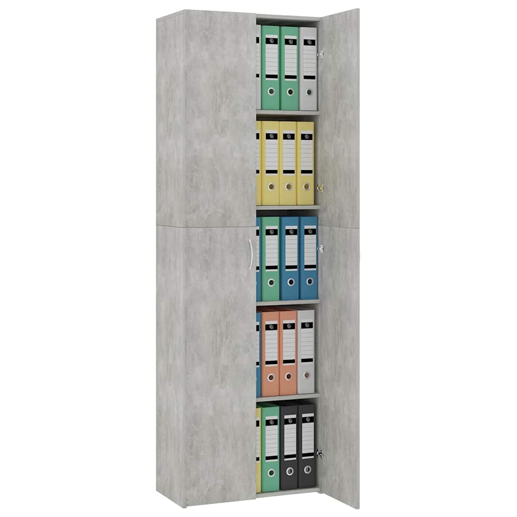 800301 vidaXL Office Cabinet Concrete Grey 60x32x190 cm Engineered Wood