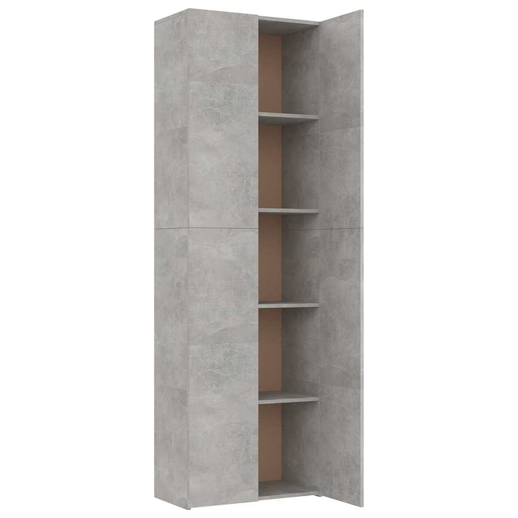 800301 vidaXL Office Cabinet Concrete Grey 60x32x190 cm Engineered Wood