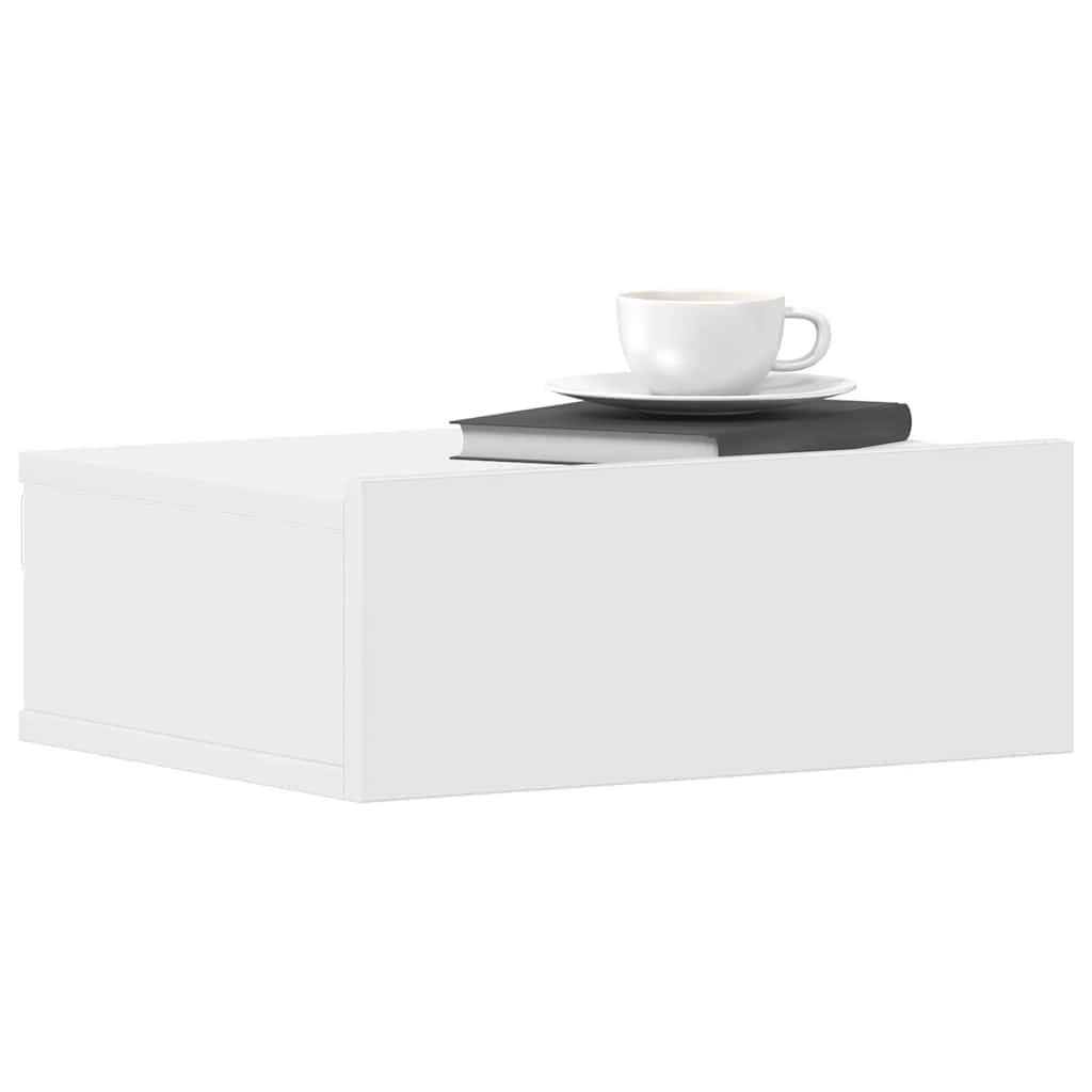 Floating Nightstand White 40x30x15cm Engineered Wood