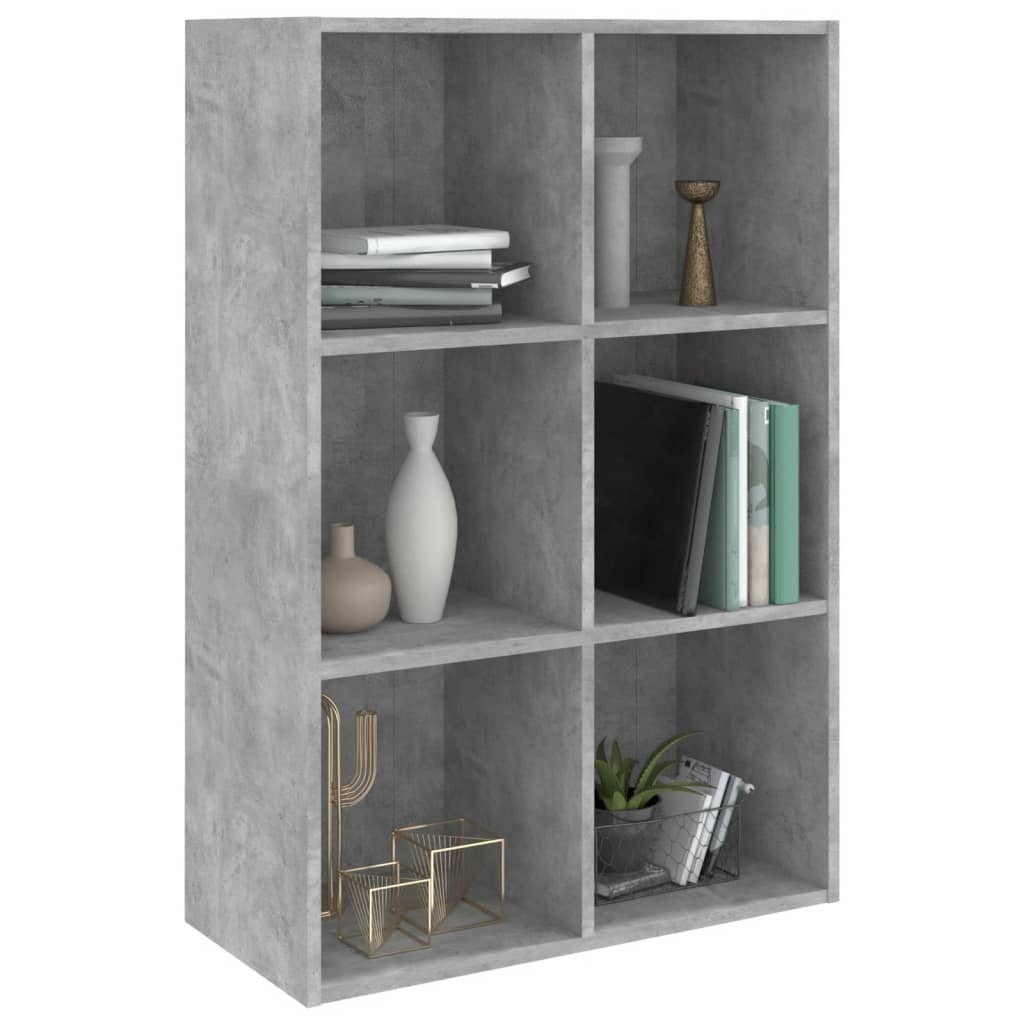 800346 vidaXL Book Cabinet/Sideboard Concrete Grey 66x30x98 cm Engineered Wood