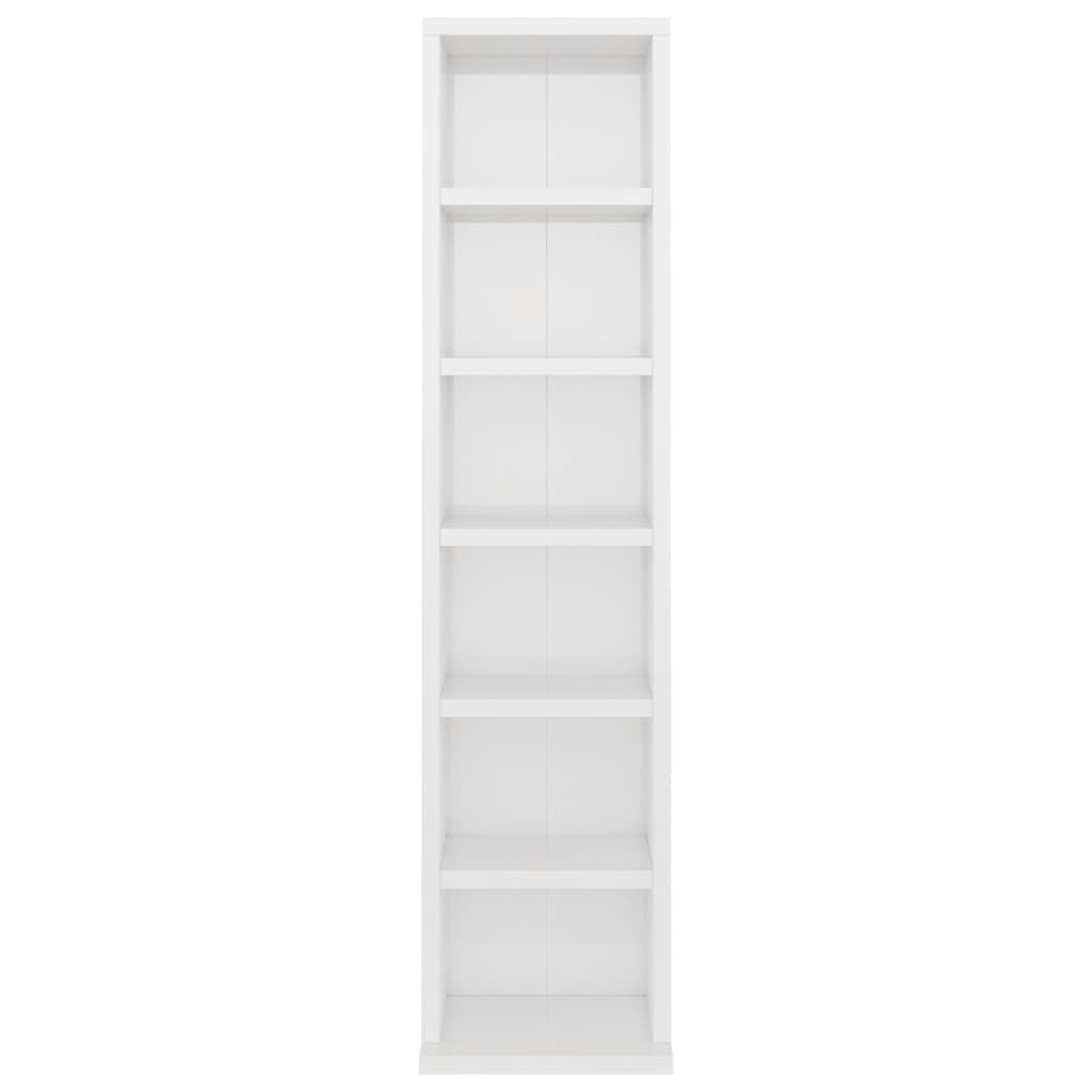 CD Cabinet High Gloss White 21x20x88 cm Engineered Wood