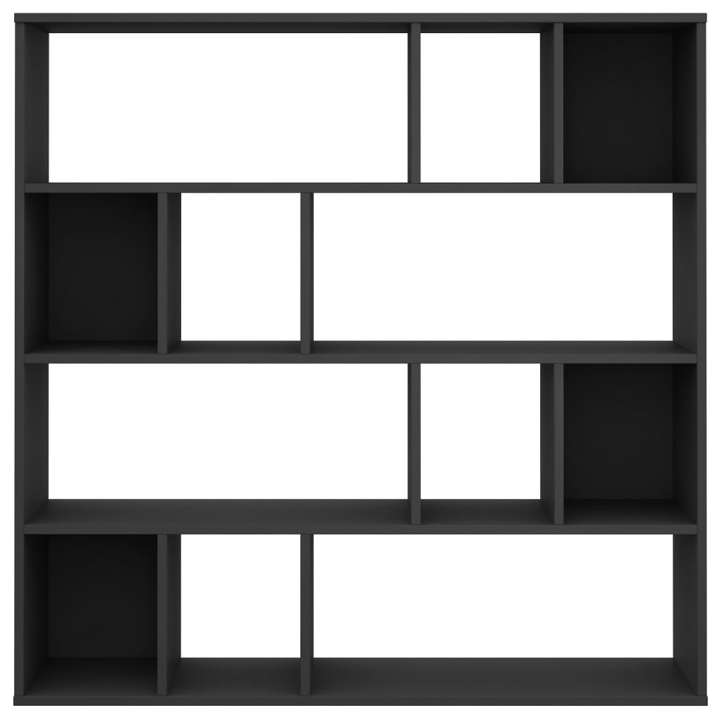 vidaXL Room Divider/Book Cabinet Black 110x24x110 cm Engineered Wood