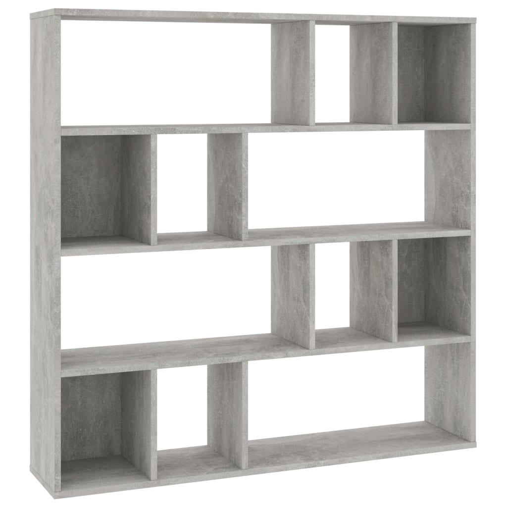 vidaXL Room Divider/Book Cabinet Concrete Grey 110x24x110 cm Engineered Wood