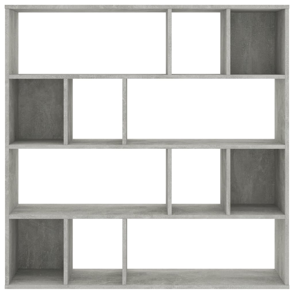 vidaXL Room Divider/Book Cabinet Concrete Grey 110x24x110 cm Engineered Wood