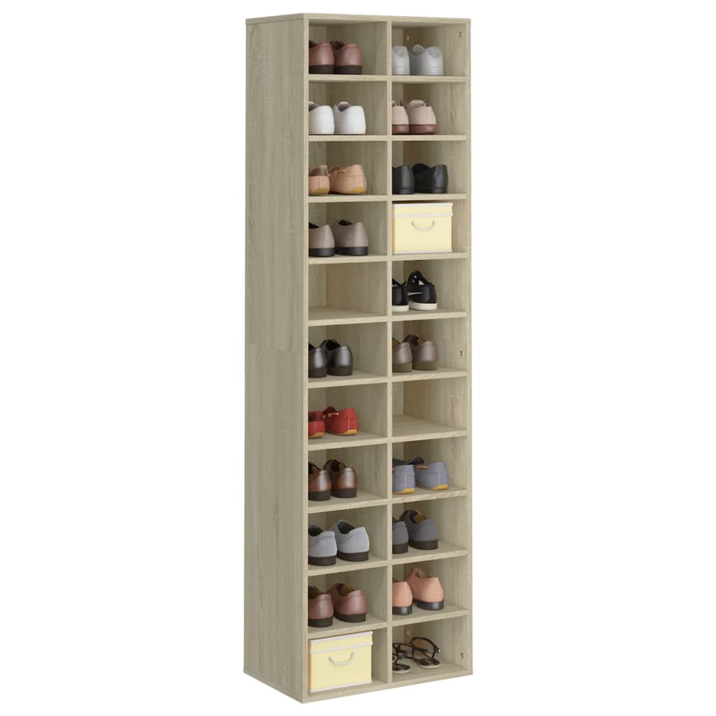 vidaXL Shoe Cabinet Sonoma Oak 54x34x183 cm Engineered Wood