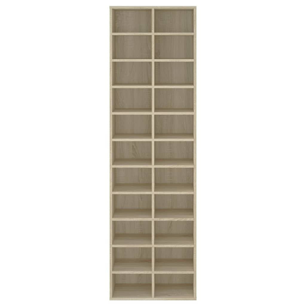 vidaXL Shoe Cabinet Sonoma Oak 54x34x183 cm Engineered Wood