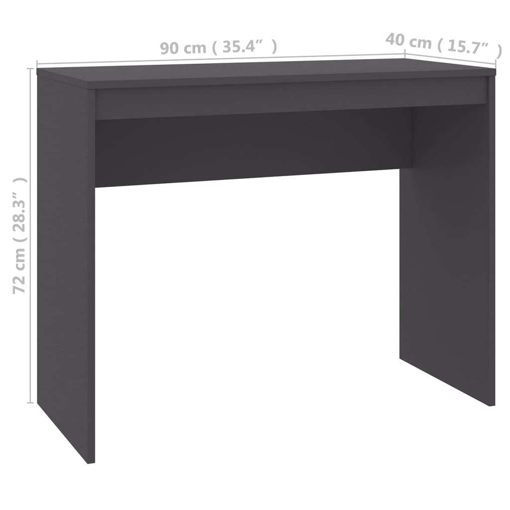 vidaXL Desk Grey 90x40x72 cm Engineered Wood