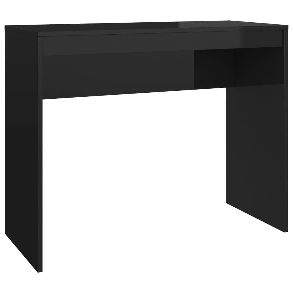 vidaXL Desk High Gloss Black 90x40x72 cm Engineered Wood