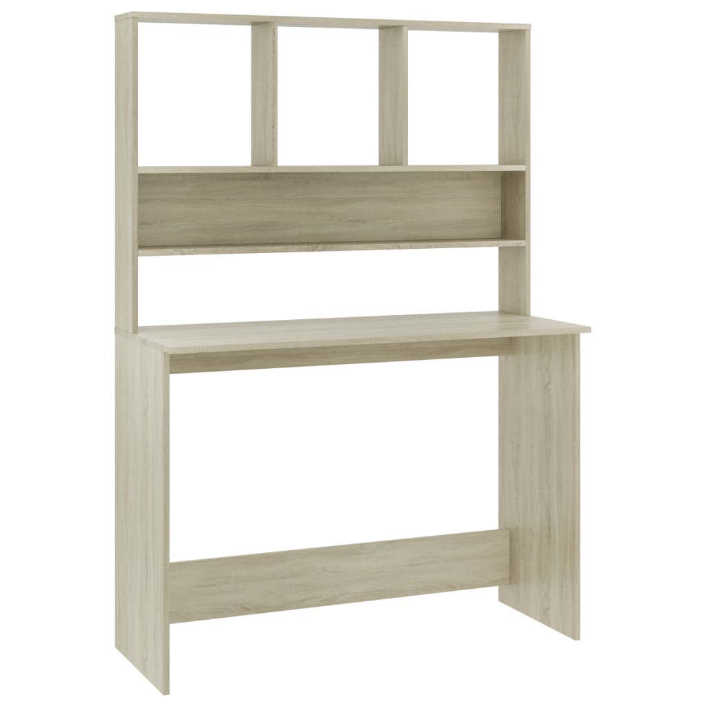 Desk | Sonoma Oak | Engineered Wood | Medium | Desk | Rectangular