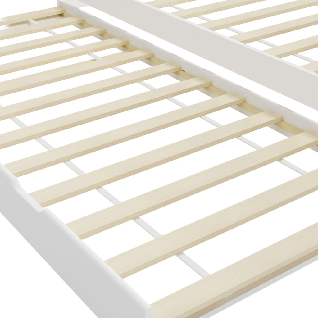 Pull-out Sofa Bed Frame without Mattress White Pinewood 90x200 cm