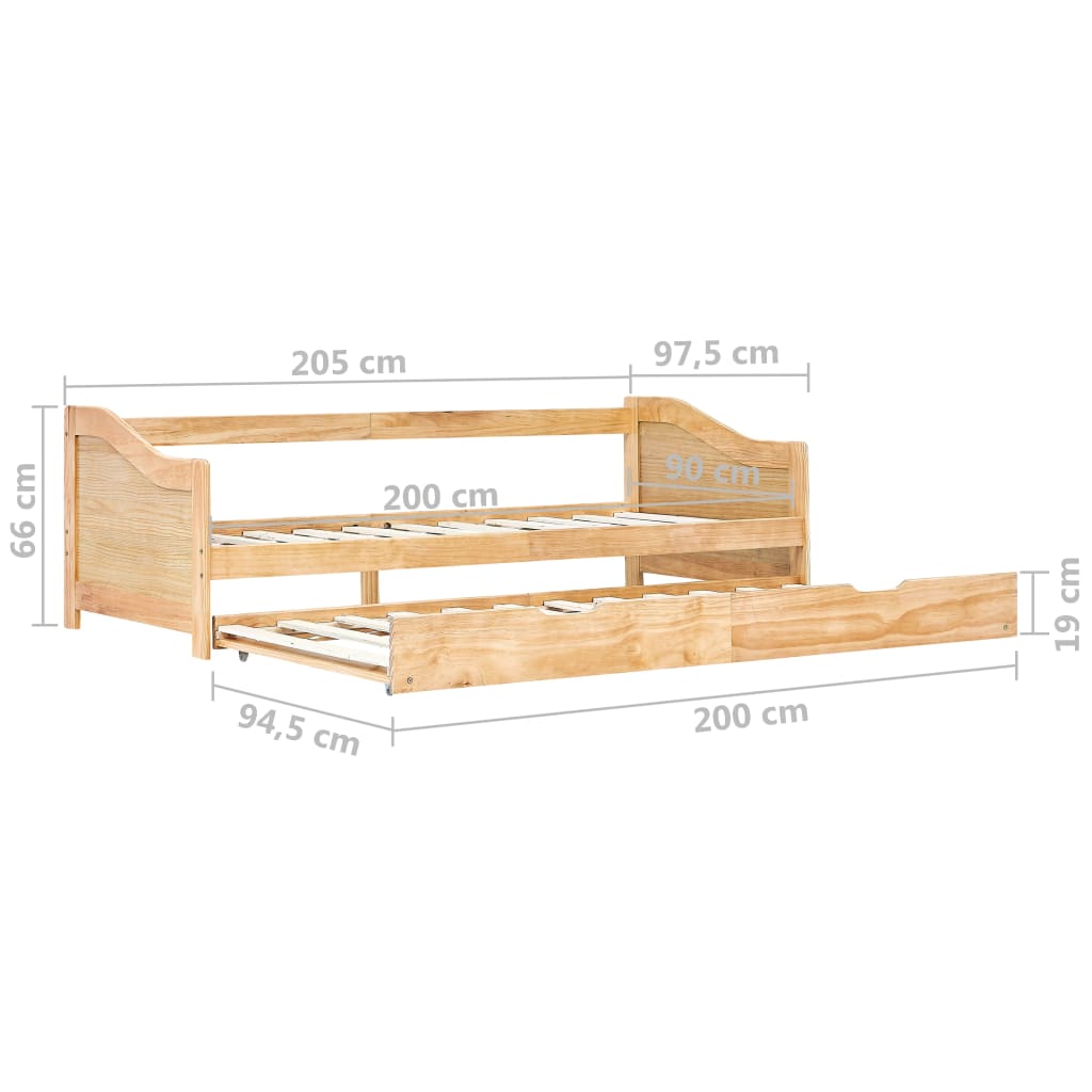 Sofa Bed Frame | Natural Pine | Pine Wood Frame | 90 x 200 cm