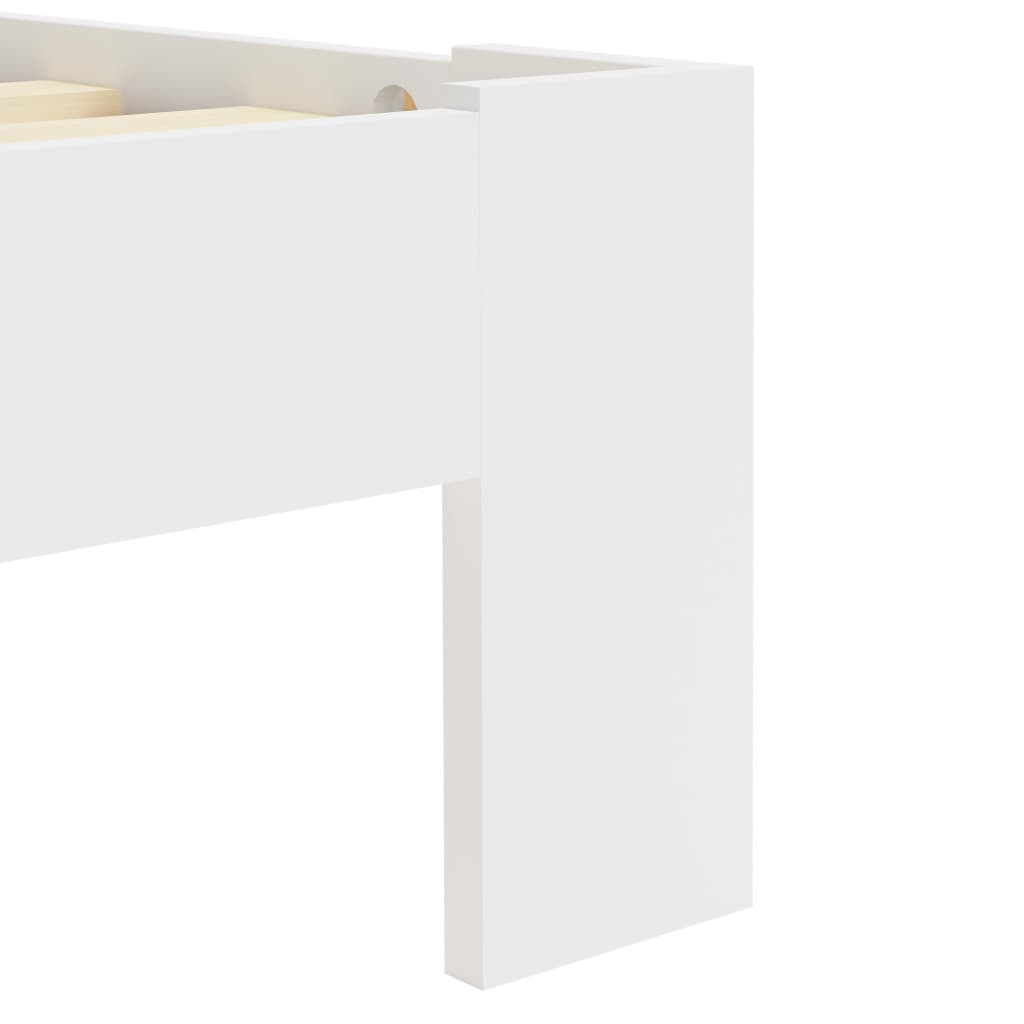 Bed Frame without Mattress White Solid Pine Wood 120x200 cm