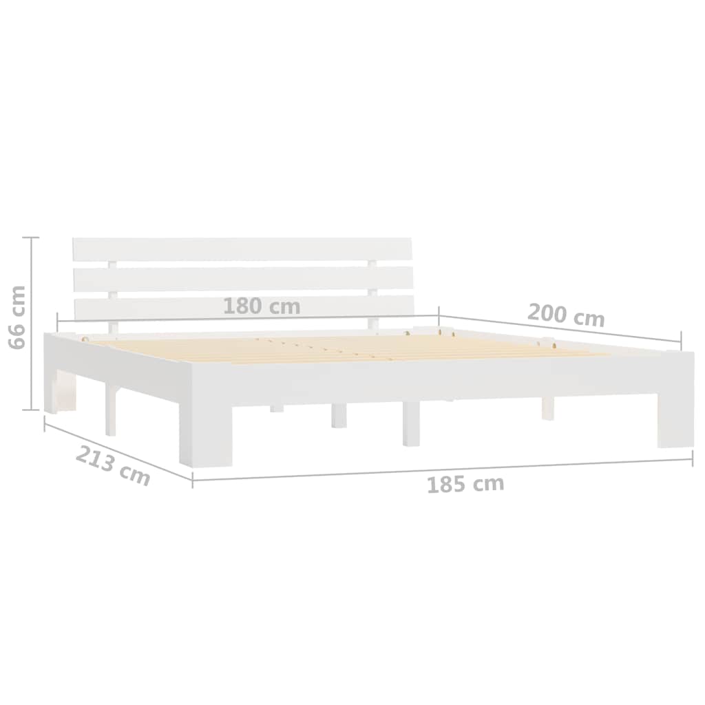 Bed Frame without Mattress White 180x200cm Solid Wood Pine