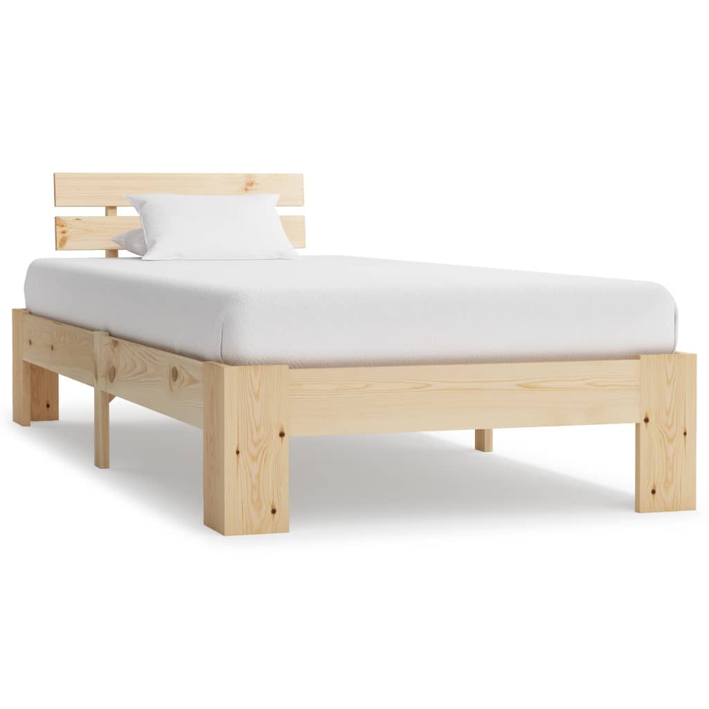 Bed Frame | Natural | Solid Pine Wood, Plywood | Single |  Durable