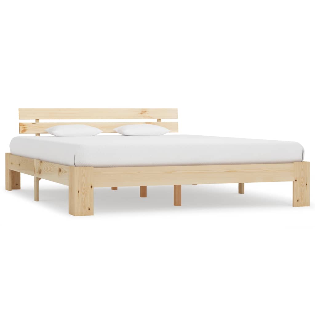 Bed Frame | Natural | Solid pine wood, plywood slats | Super King
