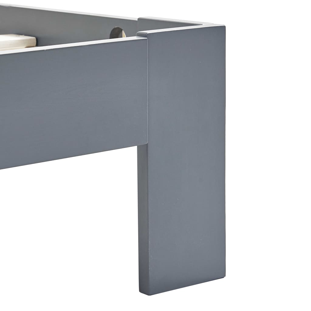 Bed Frame without Mattress Grey Solid Pine Wood 100x200 cm