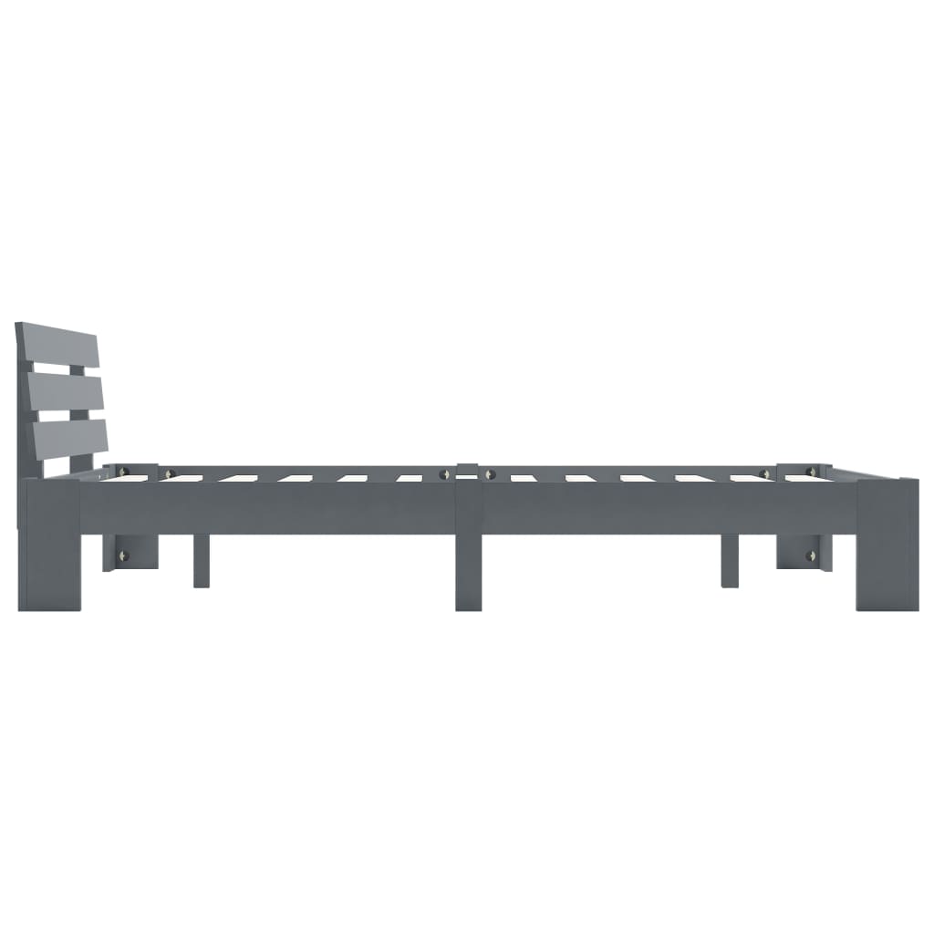 Bed Frame | Grey | Solid Pine Wood | Double | Durable | Bed Frame
