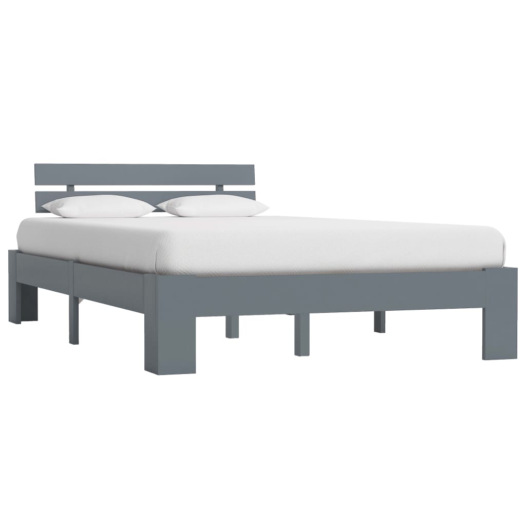 Bed Frame | Grey | Solid pine wood, plywood | Double | Durable