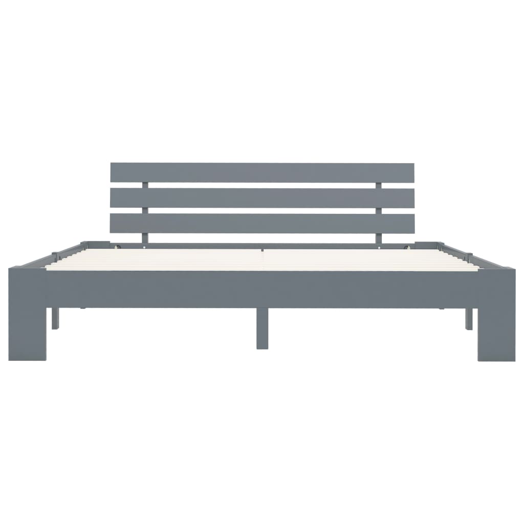 Bed Frame | Grey | Solid pine wood and plywood | Super King | Durable