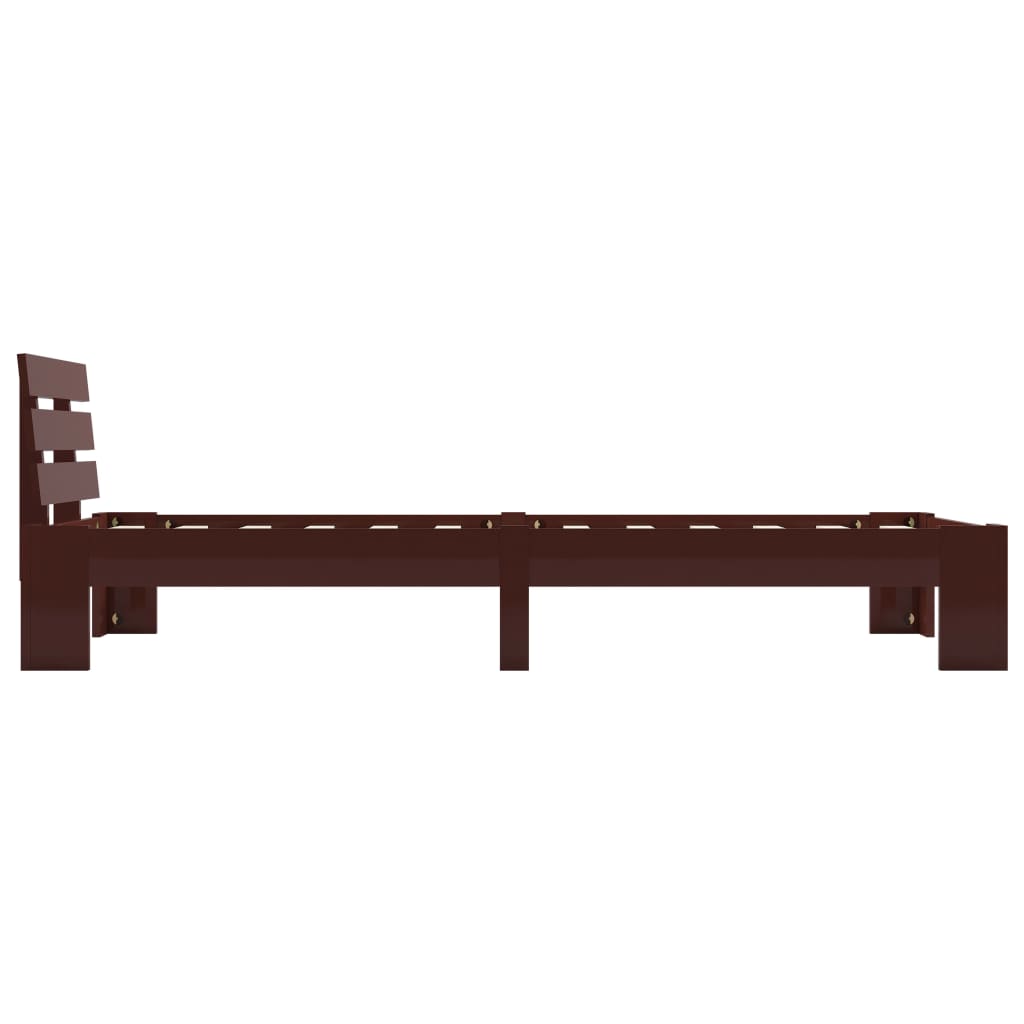 Bed Frame | Dark Brown | Solid Pine Wood, Plywood | 90x200 cm |  Sturdy