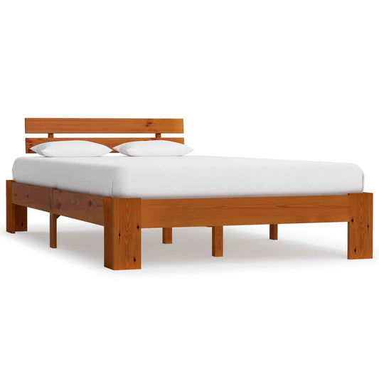 vidaXL Bed Frame without Mattress Honey Brown 120x200cm Solid Wood Pine