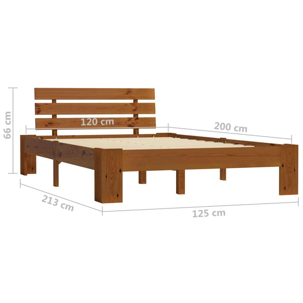 vidaXL Bed Frame without Mattress Honey Brown 120x200cm Solid Wood Pine