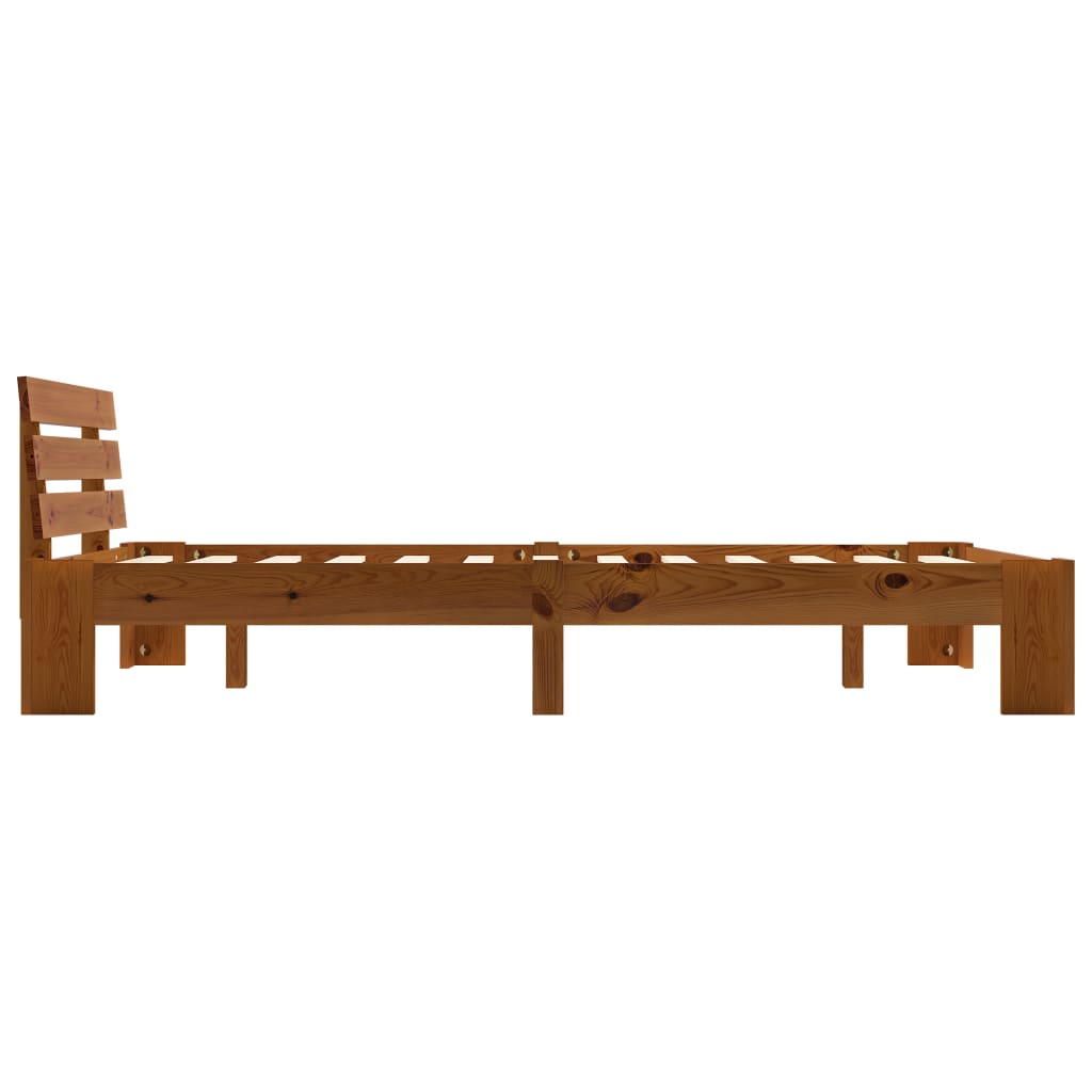 Bed Frame without Mattress Honey Brown 140x200cm Solid Wood Pine