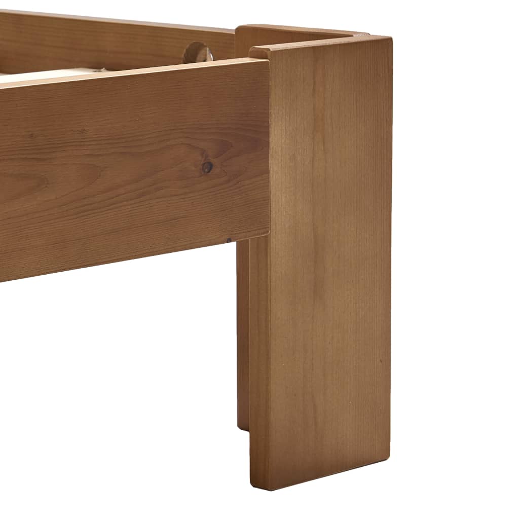 Bed Frame without Mattress Honey Brown 140x200cm Solid Wood Pine