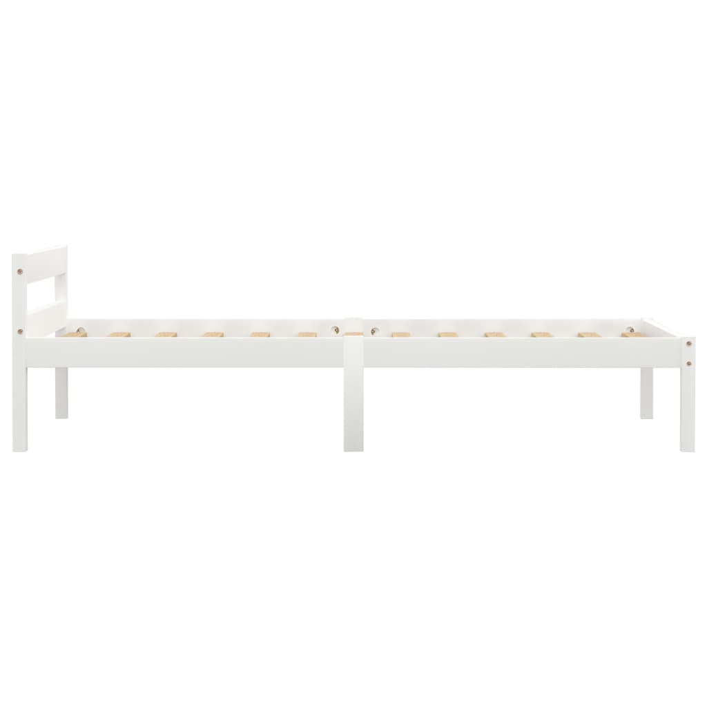 vidaXL Bed Frame without Mattress White Solid Pine Wood 100x200 cm