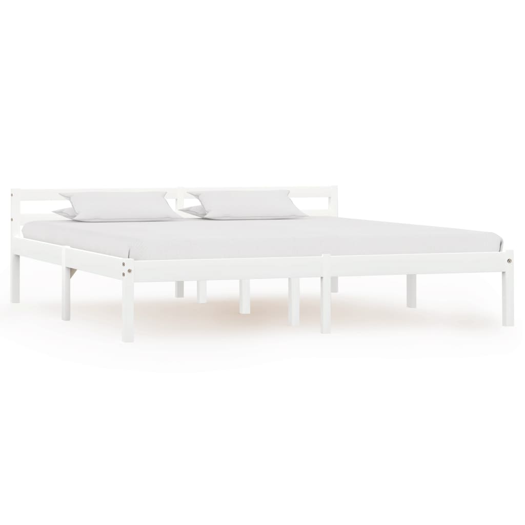 Bed Frame | White | Solid pine wood, plywood | 160x200 cm | Durable