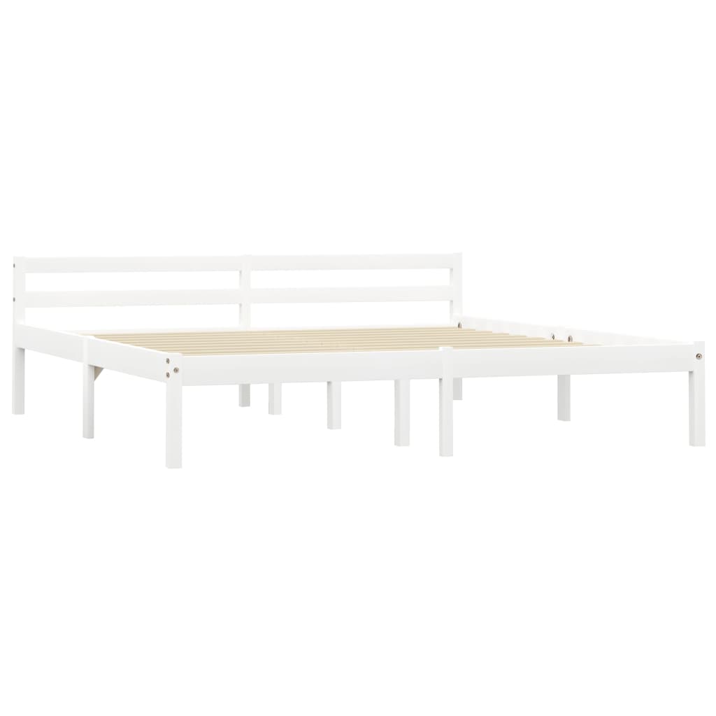 Bed Frame | White | Solid pine wood, plywood | 160x200 cm | Durable
