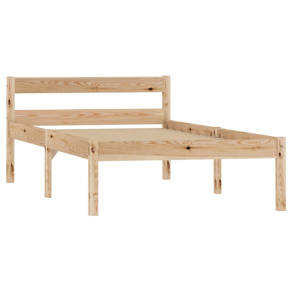 Bed Frame | Natural | Solid pine wood and plywood | Single | Durable
