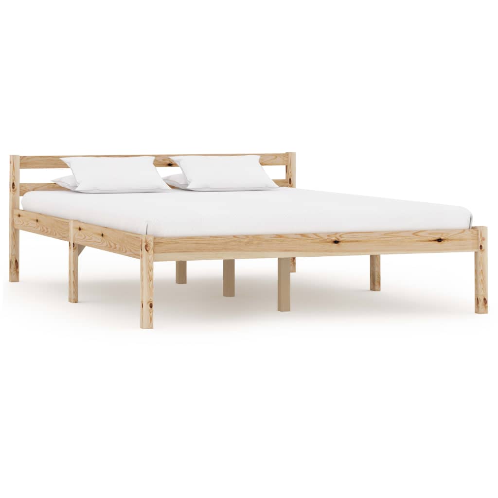 Bed Frame without Mattress Solid Pine Wood 120x200 cm