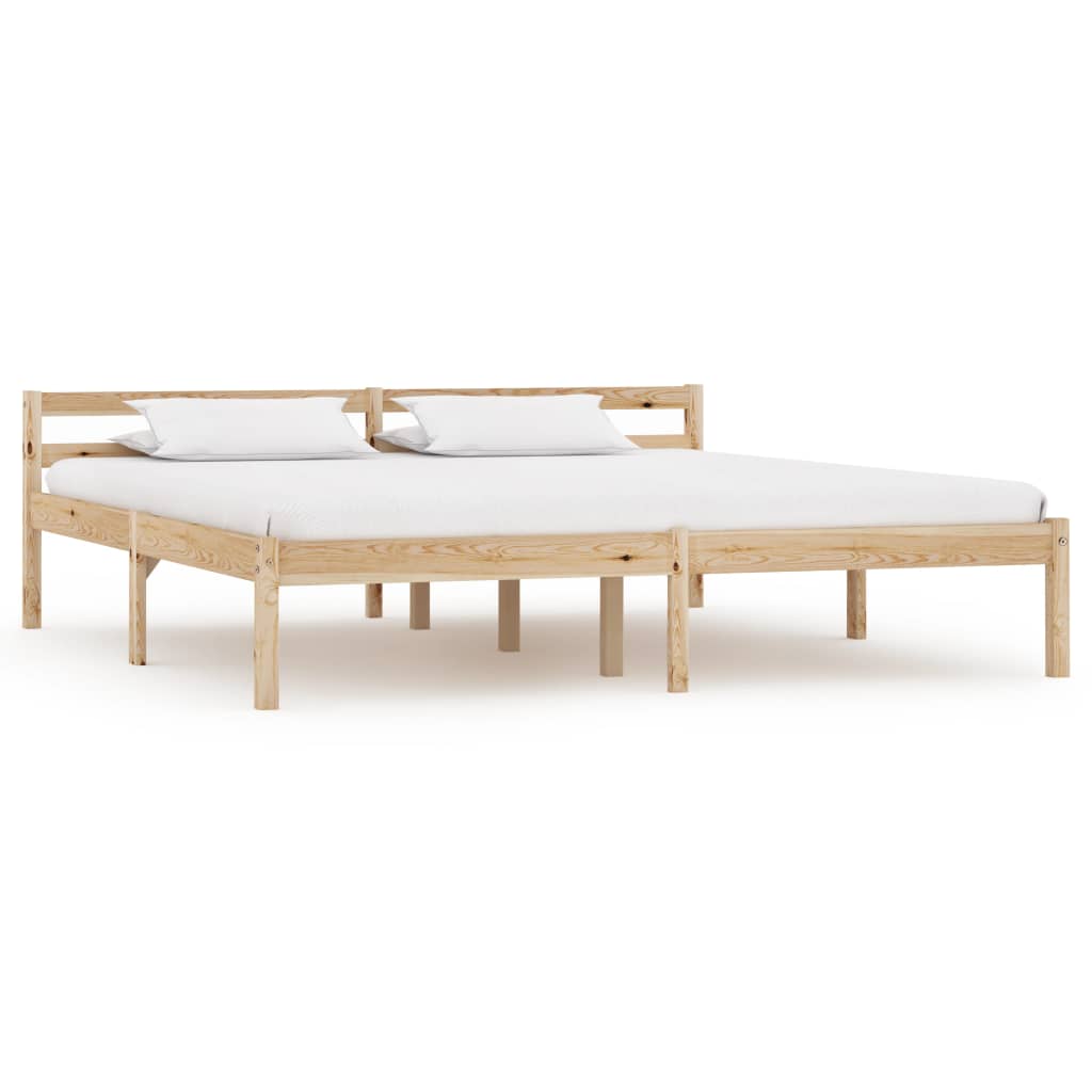 Bed Frame without Mattress Solid Pine Wood 160x200 cm