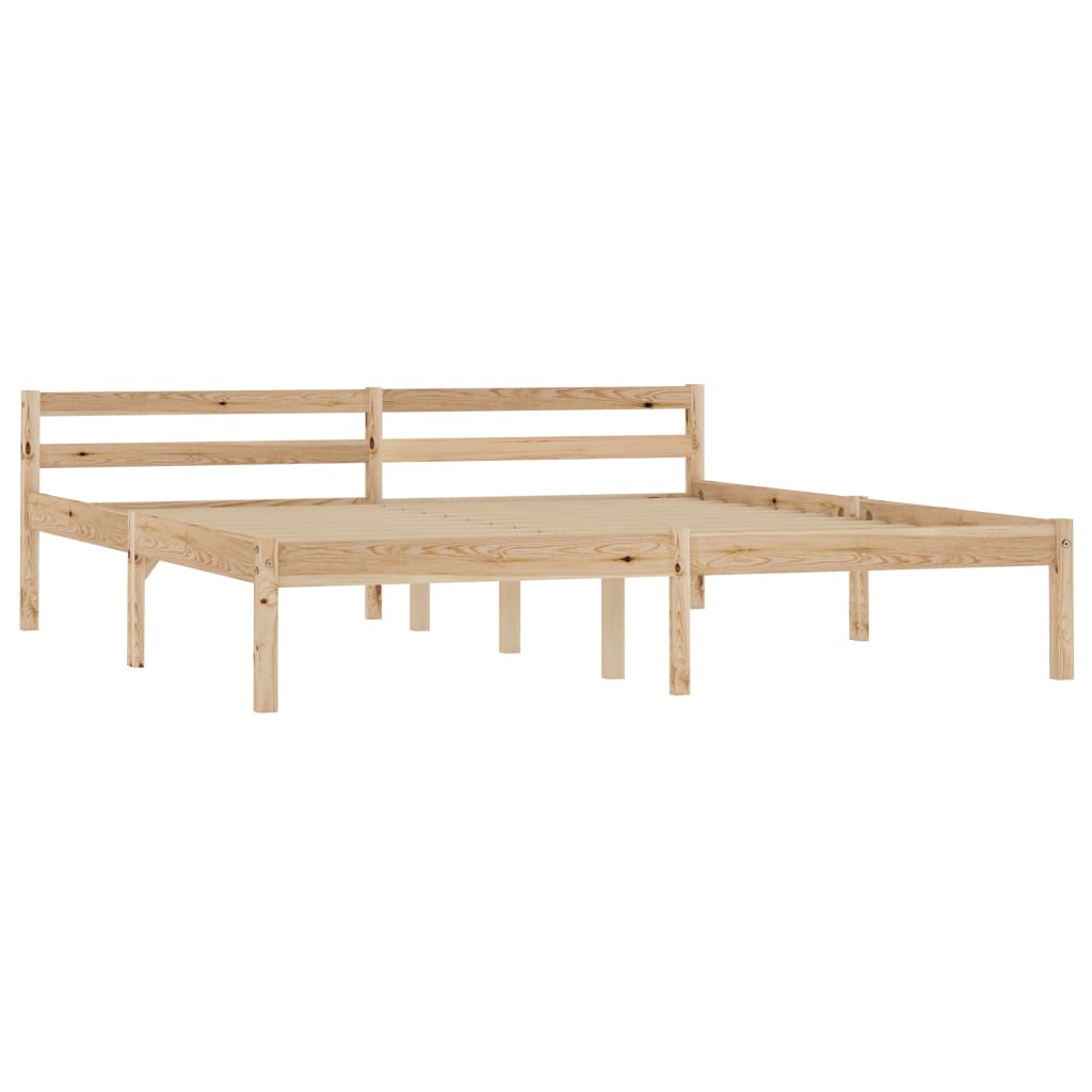 Bed Frame without Mattress Solid Pine Wood 180x200 cm Super King