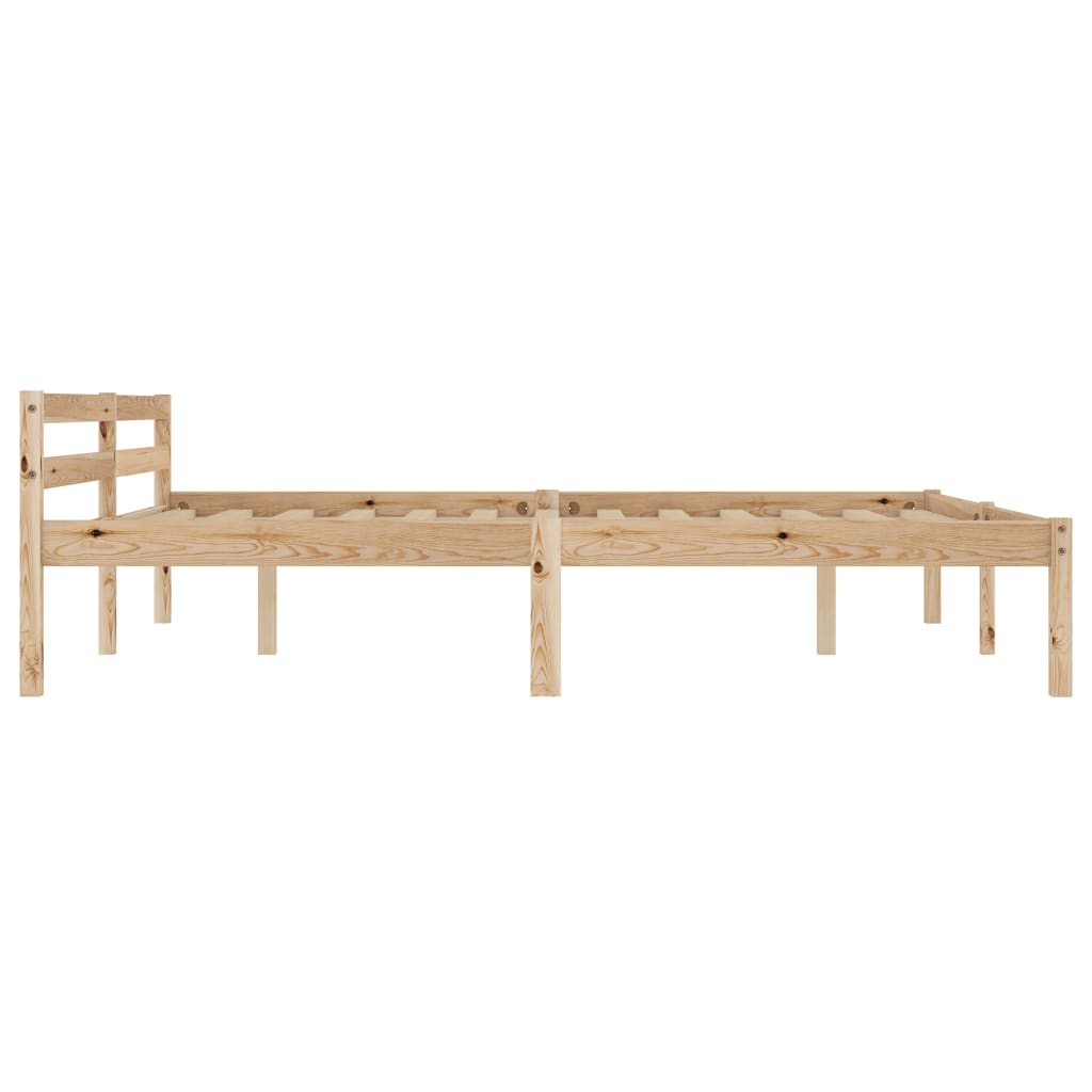 Bed Frame without Mattress Solid Pine Wood 180x200 cm Super King