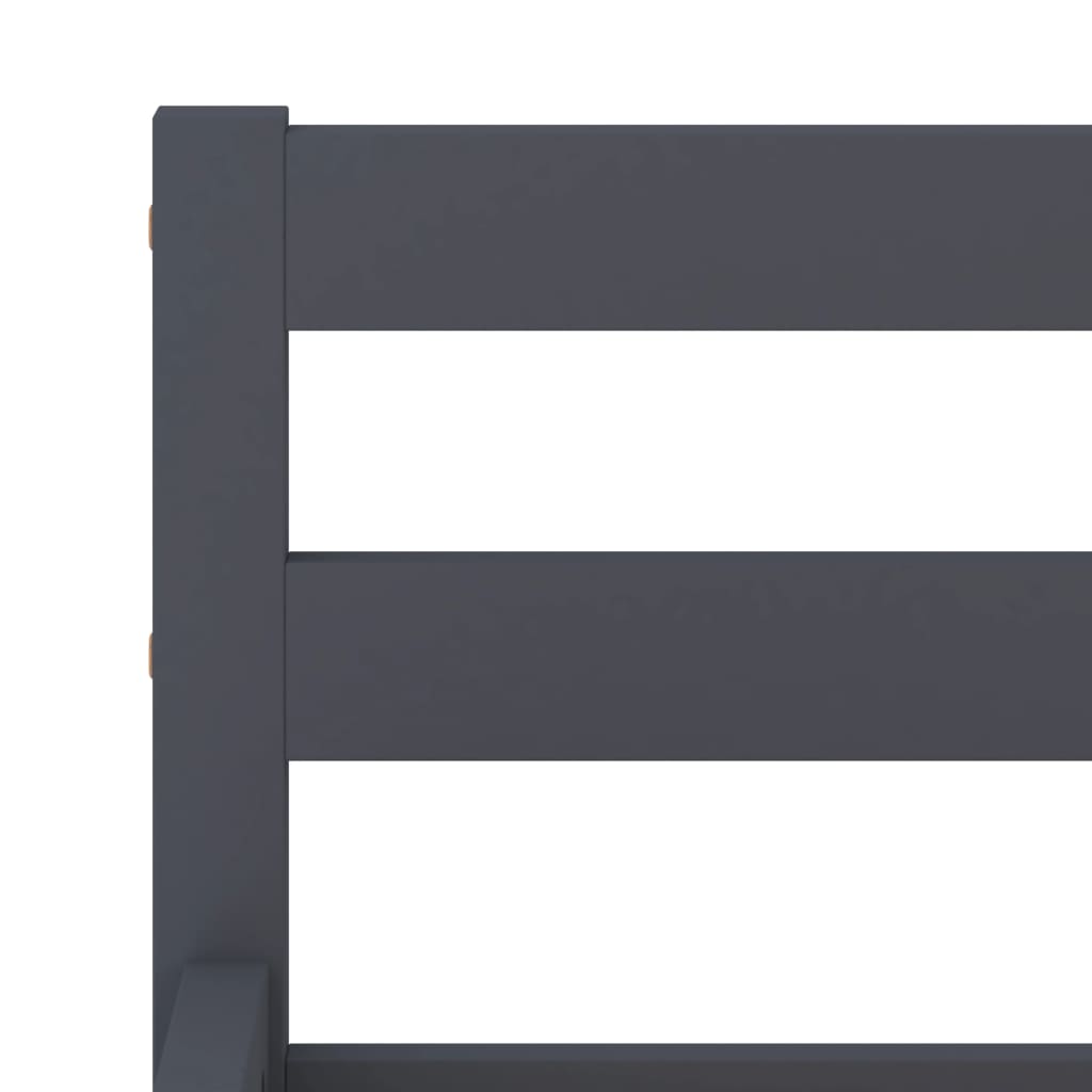 Bed Frame without Mattress Grey Solid Pine Wood 140x200 cm