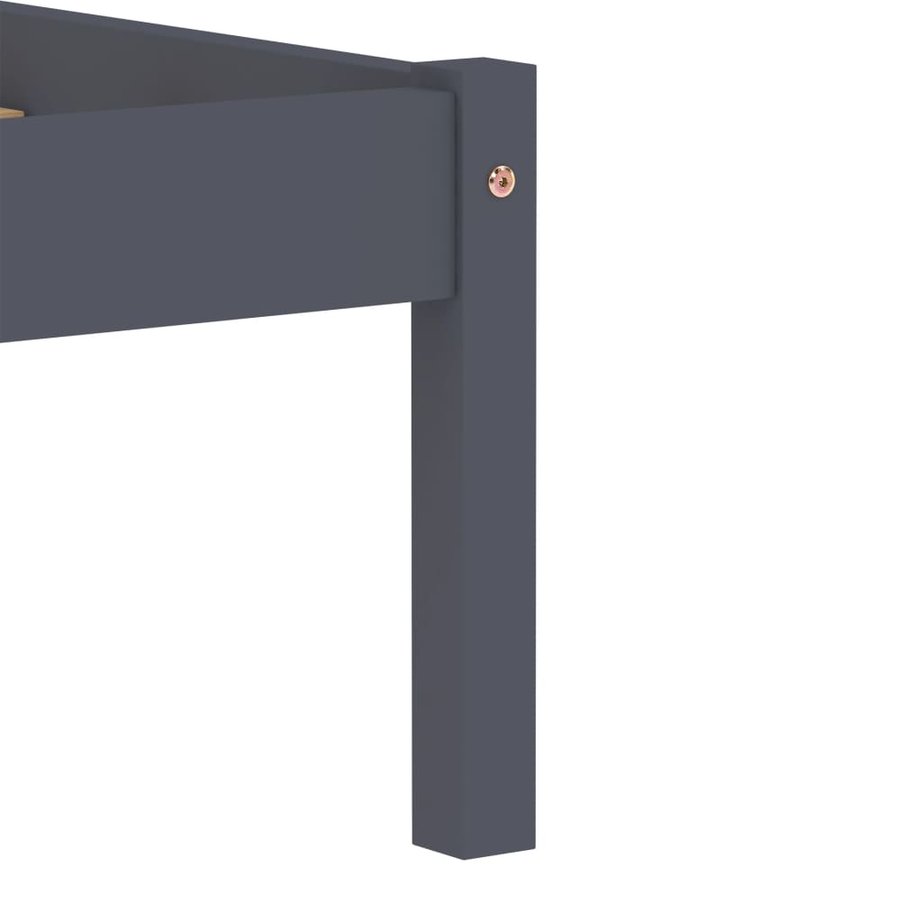 Bed Frame without Mattress Grey Solid Pine Wood 160x200 cm