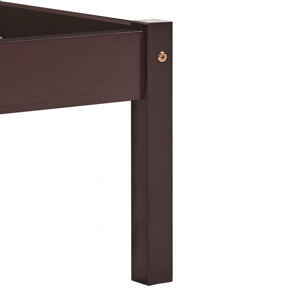 Bed Frame | Dark brown | Solid pine wood | Double | Durable | Bed Frame