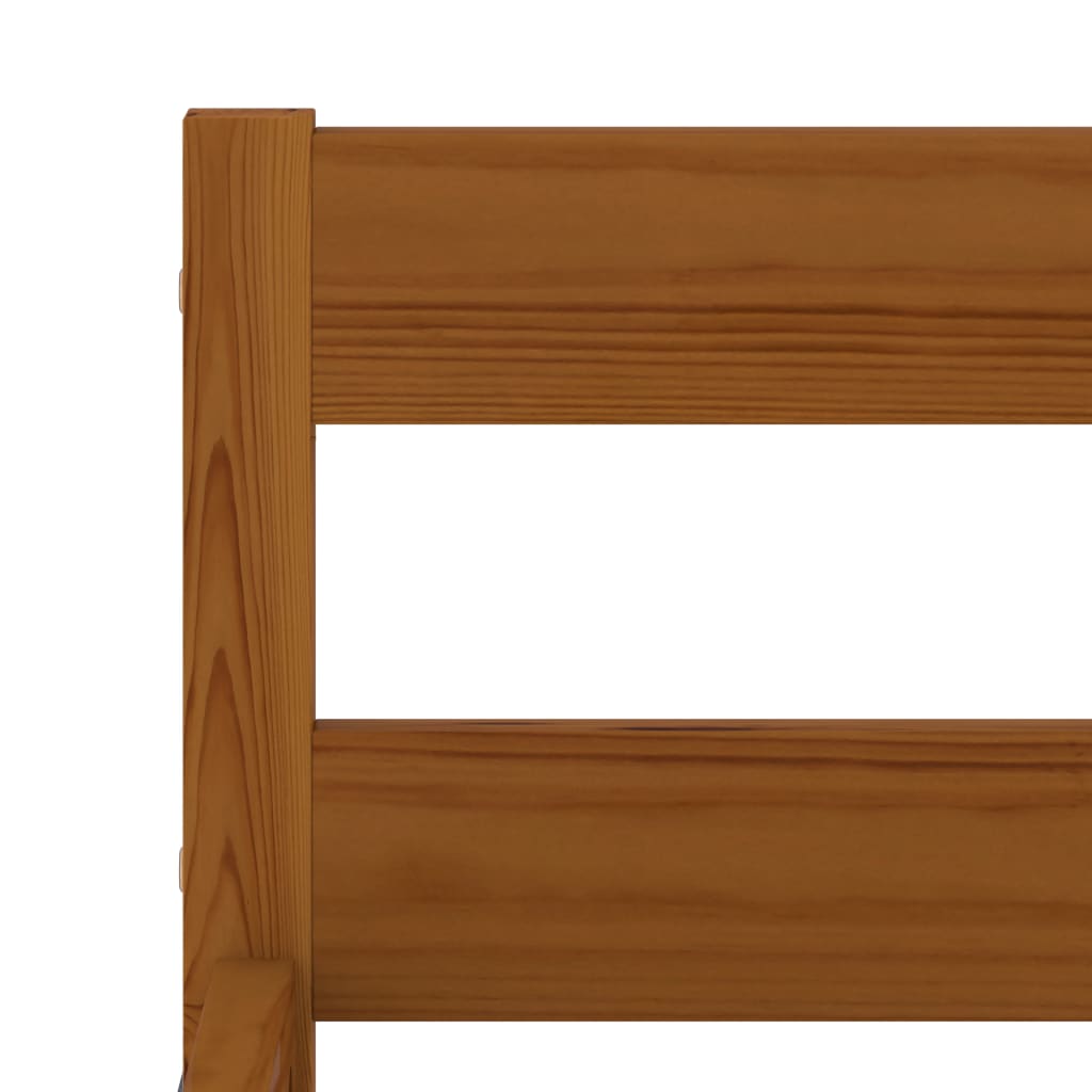 Bed Frame without Mattress Honey Brown Solid Pine Wood 100x200cm