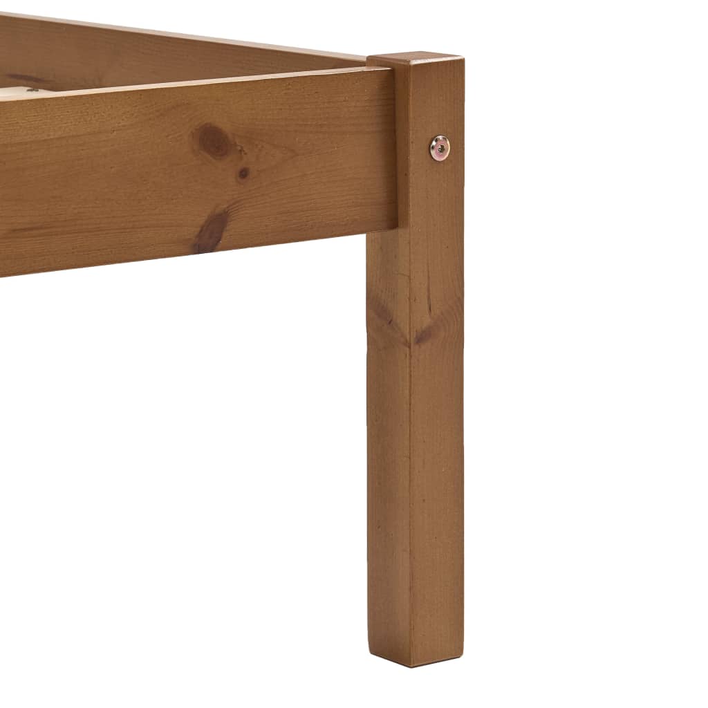 Bed Frame without Mattress Honey Brown Solid Pine Wood 100x200cm