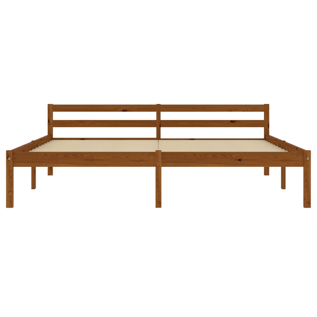 Bed Frame without Mattress Honey Brown Solid Pine Wood 160x200cm