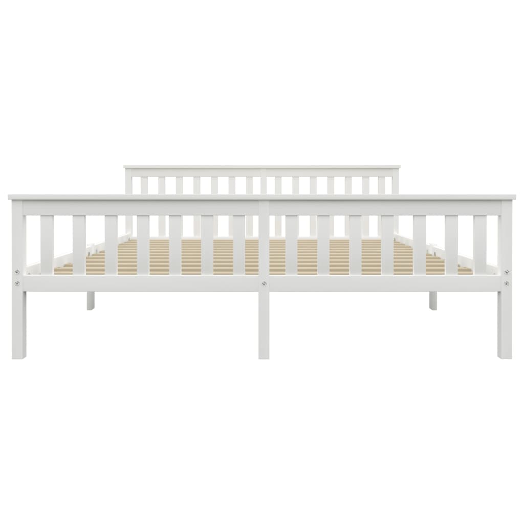 Bed Frame | White | Solid pinewood frame, plywood slats | Super King