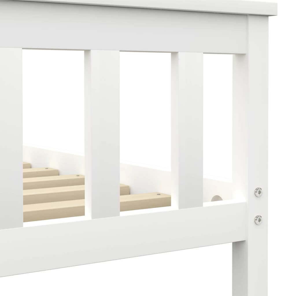 Bed Frame | White | Solid pinewood frame, plywood slats | Super King