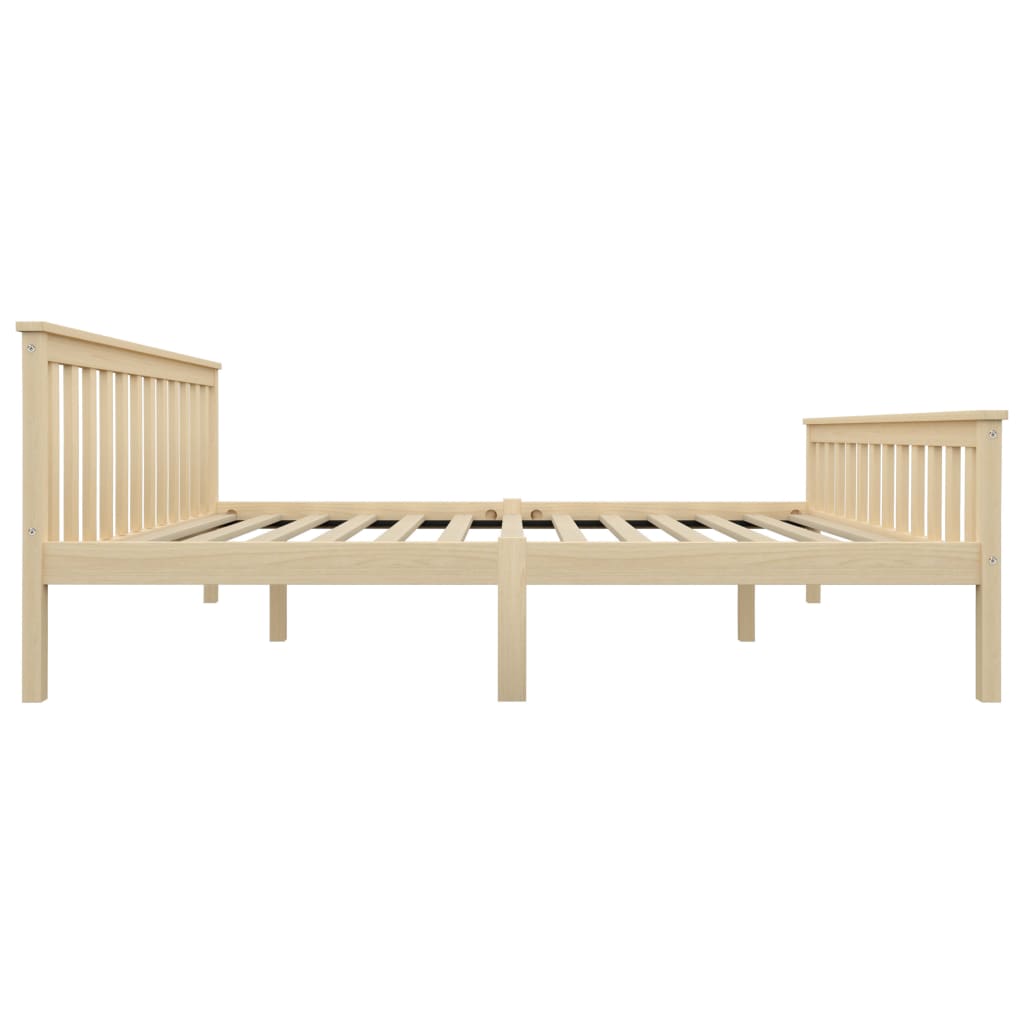 vidaXL Bed Frame without Mattress Natural Solid Pinewood 160x200 cm