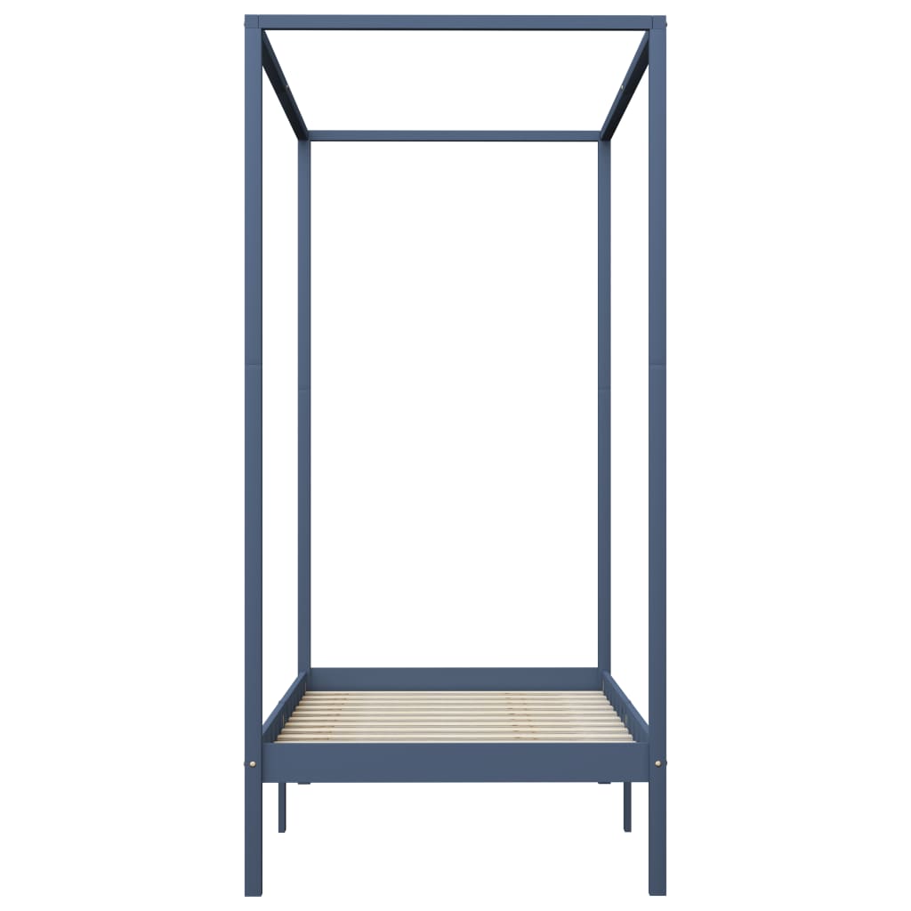 Bed Frame | Grey | Solid pine wood and plywood slats | Single | Durable